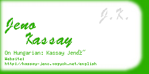 jeno kassay business card